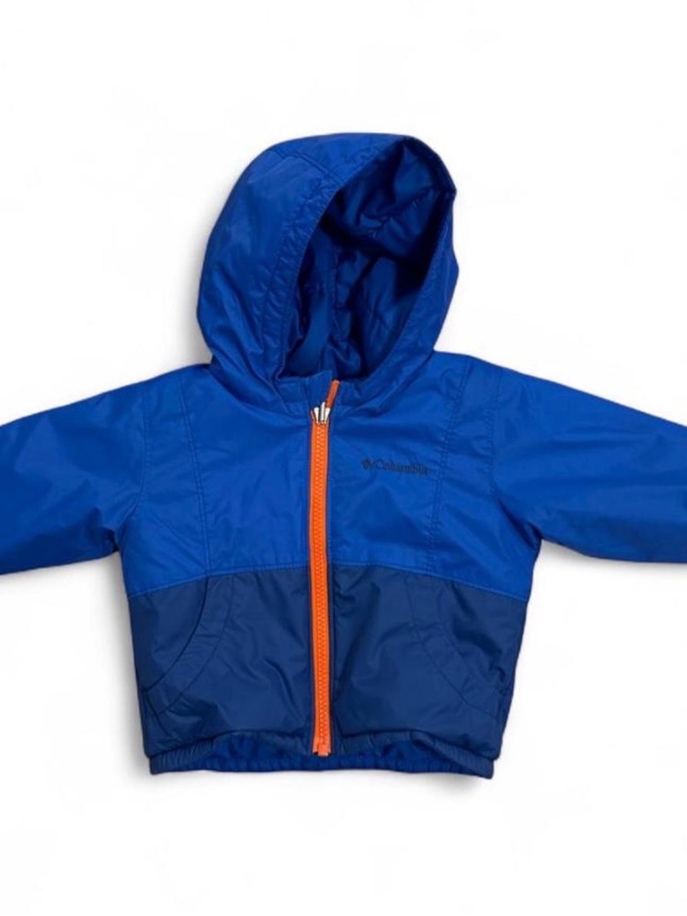 Columbia Kids Blue Hooded Reversible Winter Coat with Orange Zip